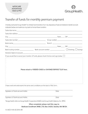 Medicare Advantage HMO & PPO Premium Payment Authorization