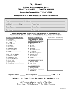 Building and Site Inspection Report