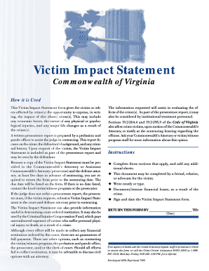 Victim Impact Statement Form