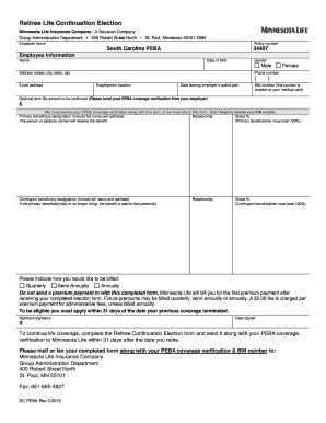 Retiree Life Continuation Election Form