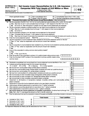 Schedule M-3 Net Income Reconciliation Form 1120-L