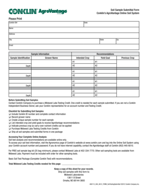 Soil Sample Submittal Form