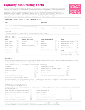 Equality Monitoring Form