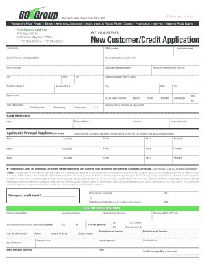 New Customer Credit Application