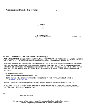 Arizona Civil Summons