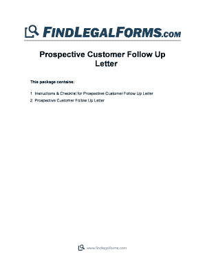 Prospective Customer Follow Up Letter