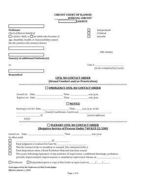 Illinois Civil No Contact Order