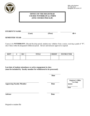 Course Withdrawal Form