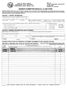 North Carolina Medical Claim Form