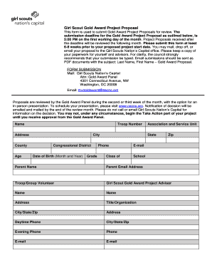 Girl Scout Gold Award Project Proposal