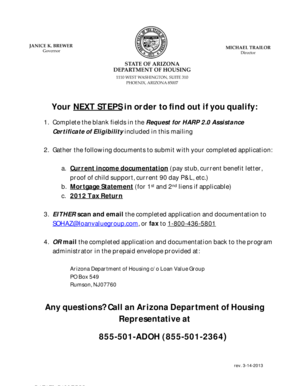 HARP 2.0 Assistance Request Form