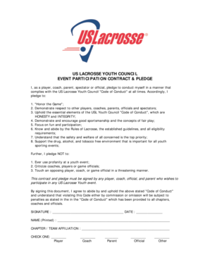 US Lacrosse Youth Code of Conduct Pledge