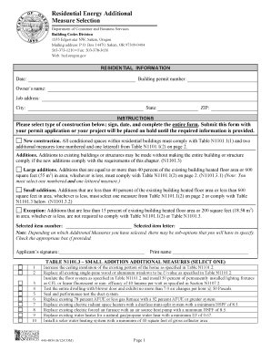 Oregon Residential Energy Additional Measure Selection Form