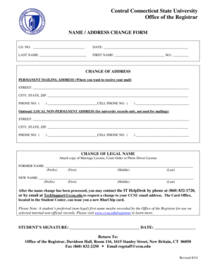 Name or Address Change Form