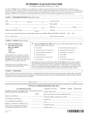 Ohio State Retirement Plan Election Form