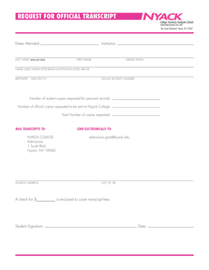 Request for Official Transcript