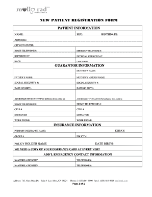 New Patient Registration Form