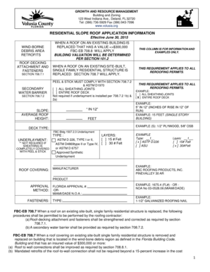 Sloped roof information form - volusia