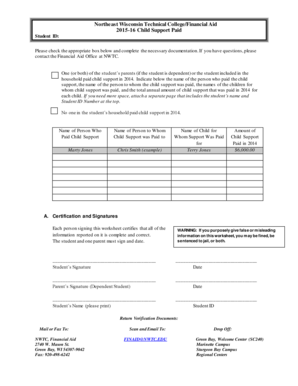 2015-16 Child Support Paid Form