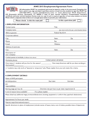 AWE 2015 Employment Agreement form - American Work Experience - jobofer