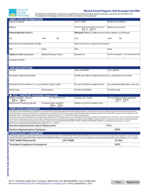 Work & Travel Program Self-Arranged Job Offer