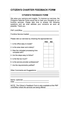 Philippine National Police Citizen Feedback Form