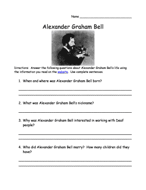 Alexander Graham Bell Worksheet