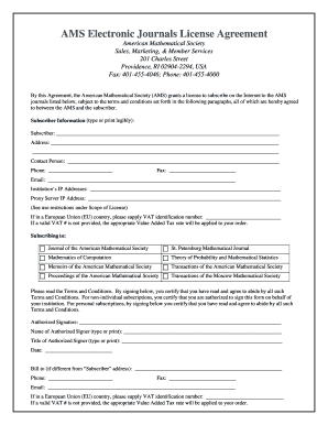 AMS Electronic Journals License Agreement