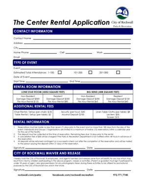 Center Rental Application