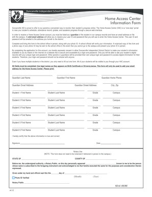 Duncanville ISD Home Access Center Application