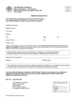 State Bar of California Address Change Form