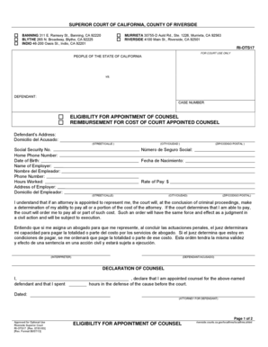 California Court Appointment of Counsel Form