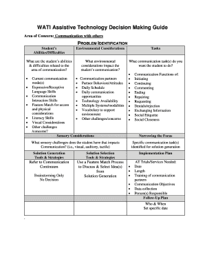 WATI Assistive Technology Decision Making Guide