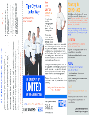 Tipp City Area United Way Pledge Card