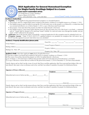 2014 General Homestead Exemption Application