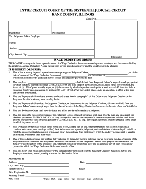 Wage Deduction Order