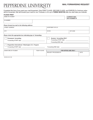 Mail Forwarding Request Form
