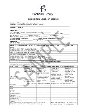 Residential Lease Agreement Wisconsin