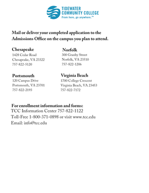 Virginia Community College Admission Application