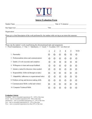 Intern Evaluation Form