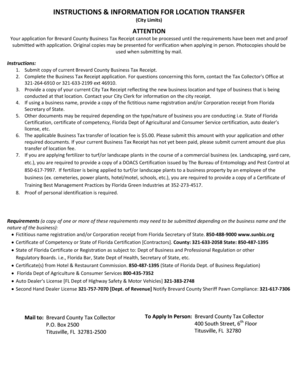 Brevard County Business Tax Receipt Application
