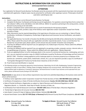 Brevard County Business Tax Receipt Application
