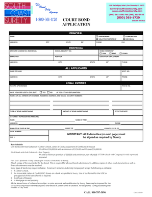 Civil Bond Indemnity Agreement