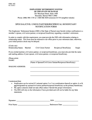 Hawaii Spousal Notification Form