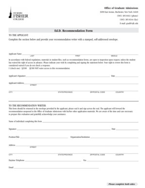 Ed.D. Recommendation Form