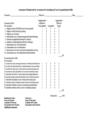 Assessment 8 Rating Scale for Counseling Skills