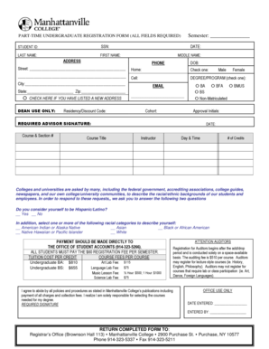 Part-Time Undergraduate Registration Form