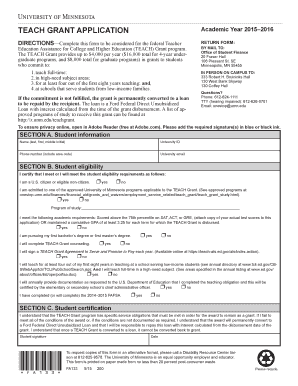 TEACH Grant Application Form