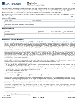 IRA Checkwriting Application