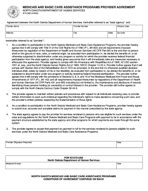 North Dakota Medicaid Provider Agreement